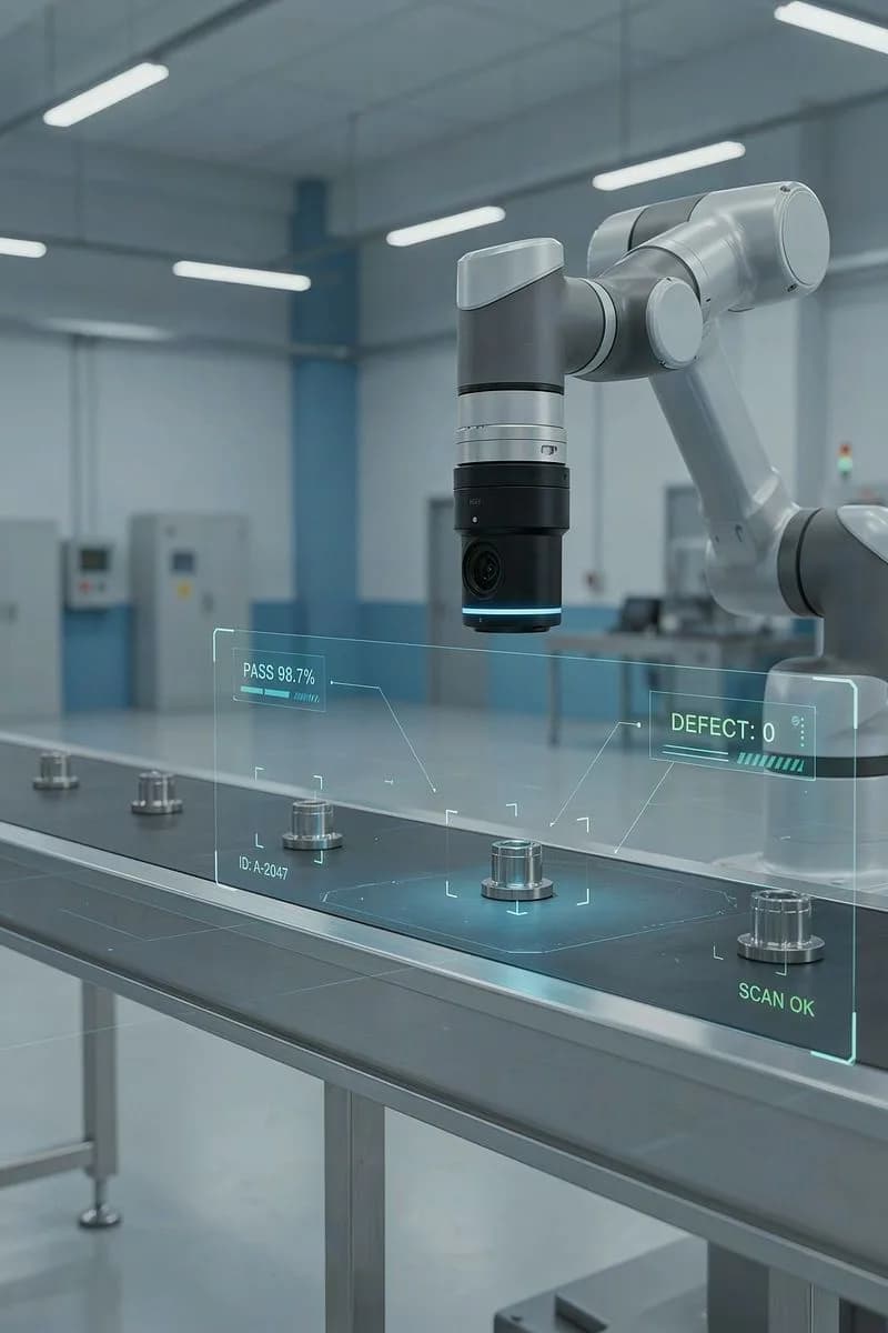 Inspection cell with an automated reject station